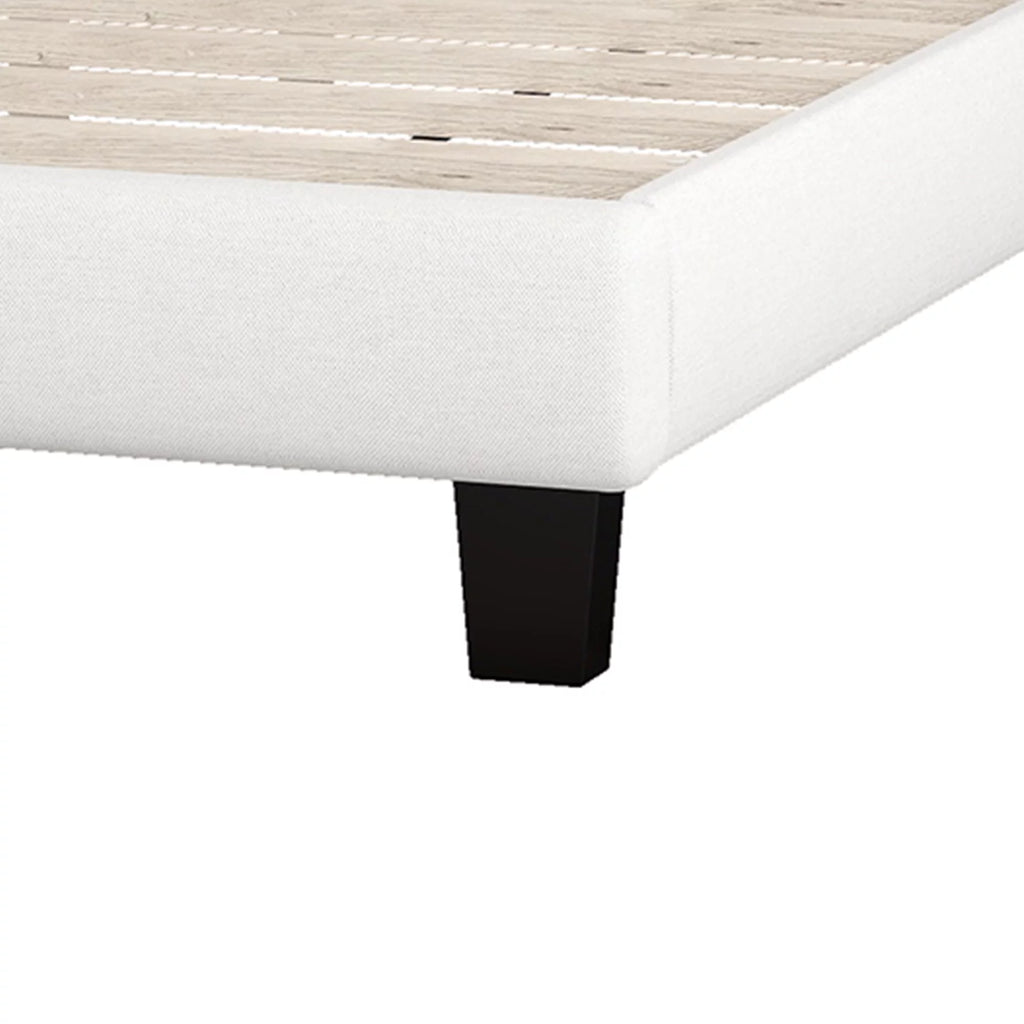 Beige Fabric Upholstered King Platform Bed with Headboard S66168
