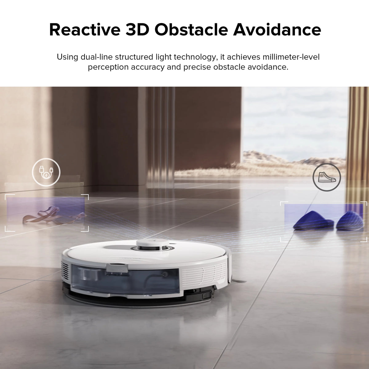 Robot Vacuum Cleaner and Sonic Mopping with DuoRoller Brush, 6000 Pa C67604