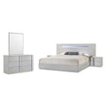5-Piece Gray Lacquer King Size Bedroom Set U6654