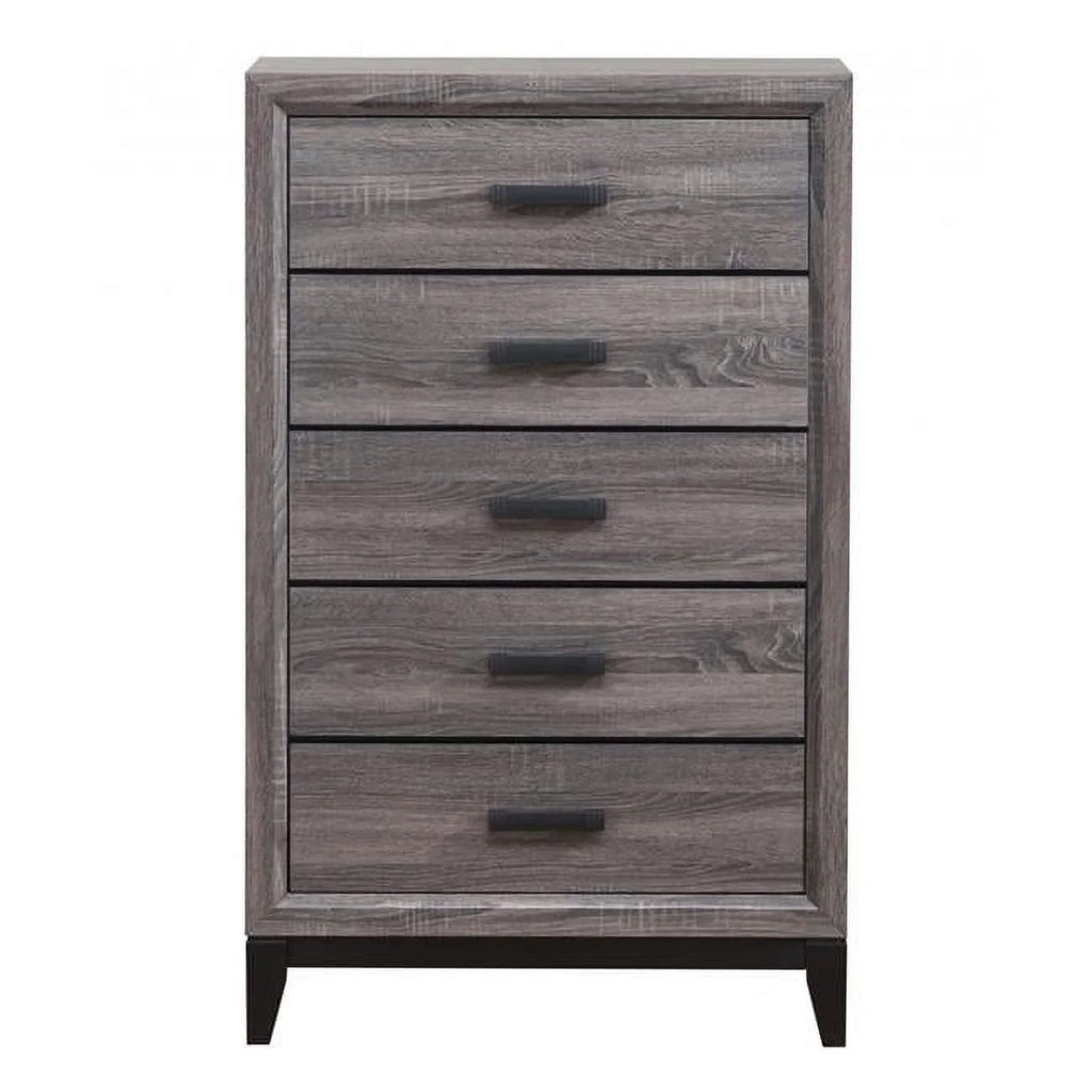 Gray Solid Wood Five Drawers Chest F70983