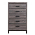 Gray Solid Wood Five Drawers Chest F70983