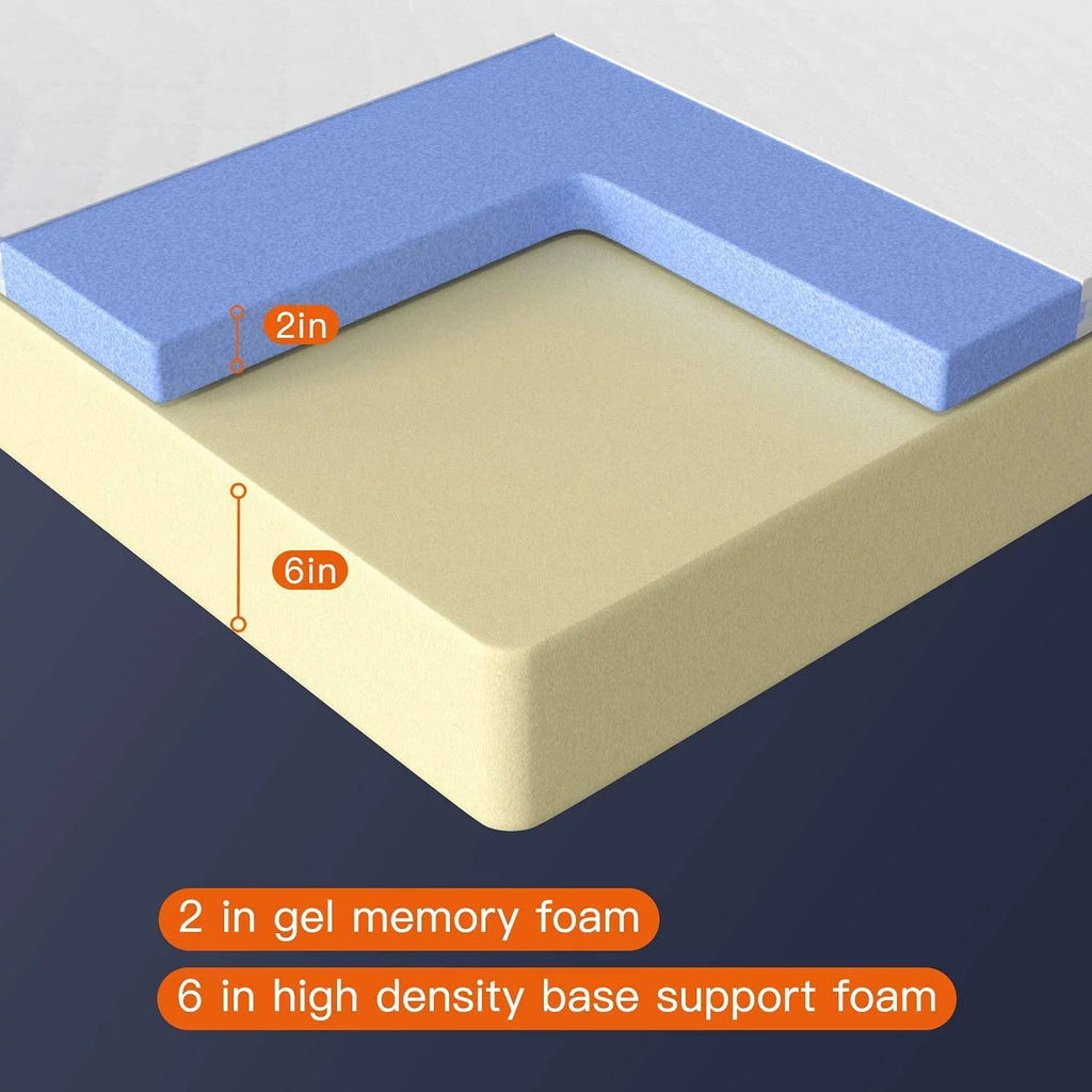 8 inch Twin Size Memory Foam Gel Mattress U597
