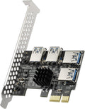 PCI-E 1X to 16X GPU Riser Card Adapter with 6PIN SATA Power Cable, Black 6 Pack R955