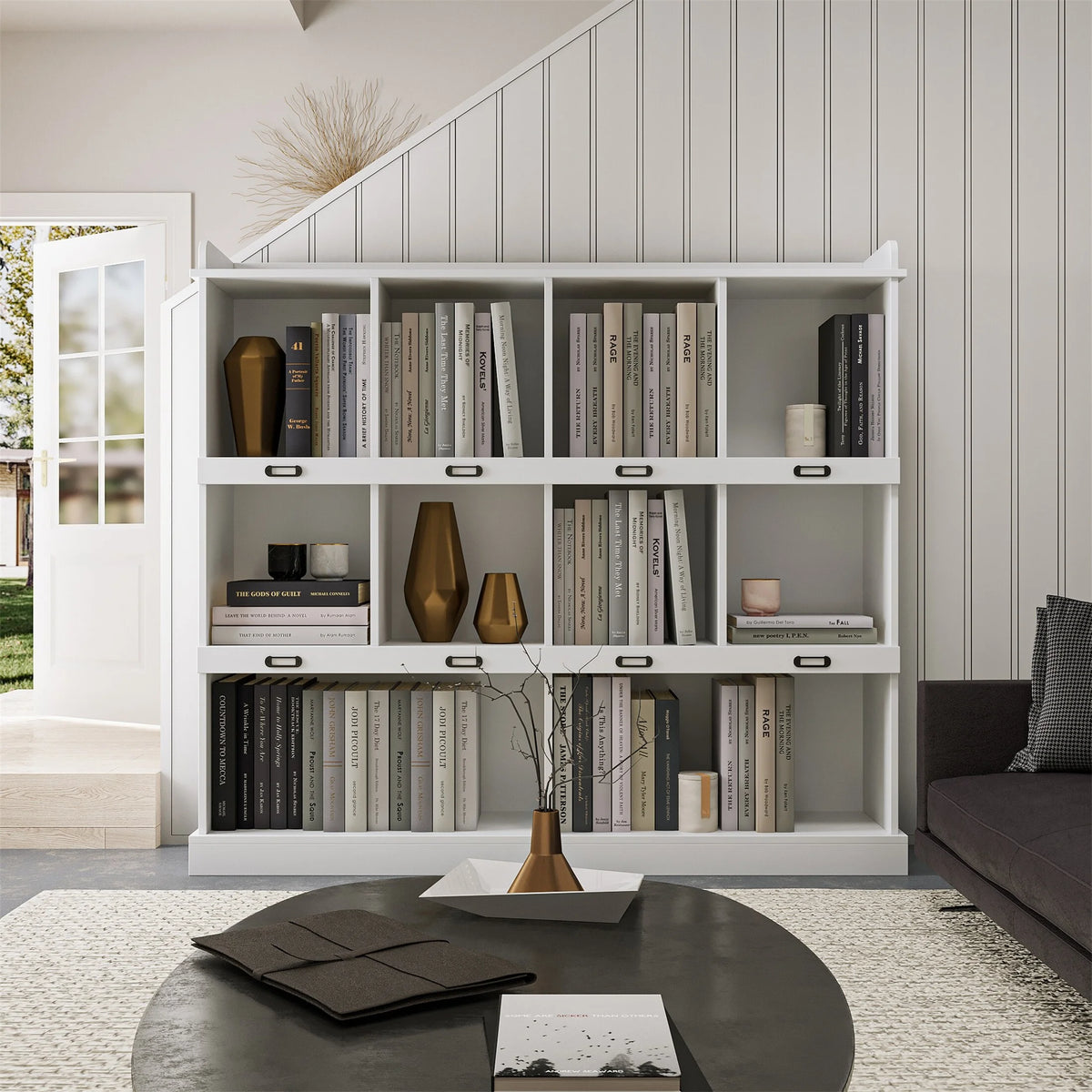 10-shelf Brown Bookcase D164005