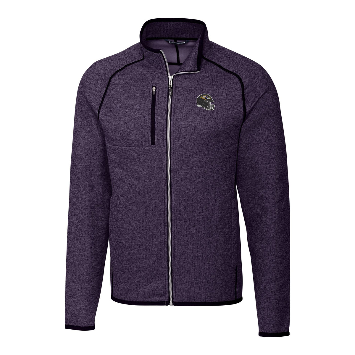 Purple Full-Zip Sweater-Knit Jacket U9022