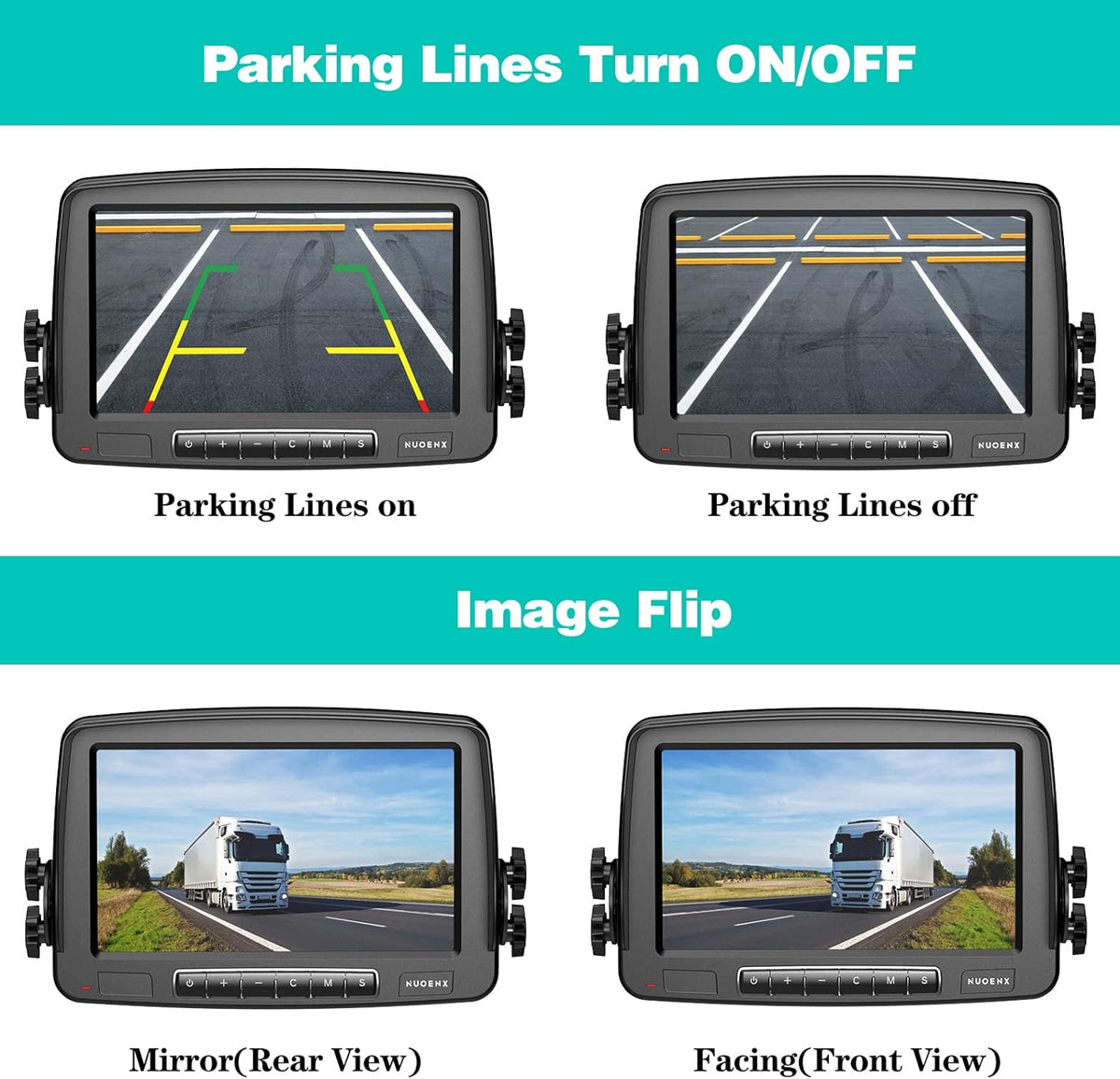 Wireless Backup Camera with 7 Inch Monitor, IP69 Waterproof, Support 2 Cameras Y45096