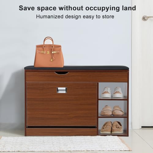 Shoe Storage Cabinet with Flip Drawers, 3 Tiers, Wooden K188
