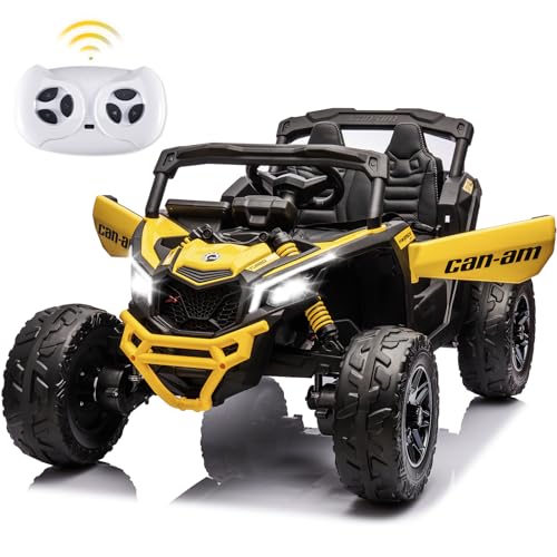 Orange 24V Ride On Toys UTV for Kids 2 Seats Remote Control 4 Wheeler Quad Off-Road 7AH Battery Powered 2WD/4WD H878