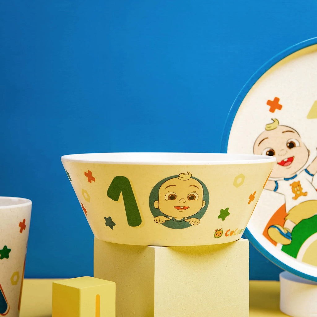 3 Piece Kids Dinnerware Set Melamine Bamboo Plate Bowl Tumbler X40535
