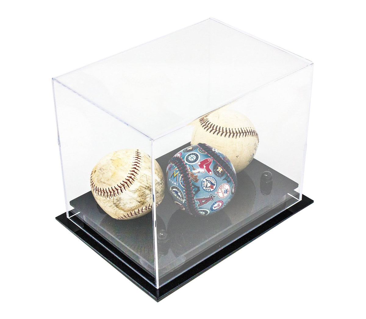 Clear Acrylic Display Case with Black Risers W707