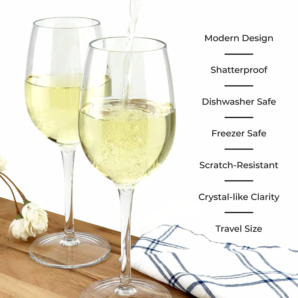 Unbreakable White Wine Glasses, 4 Pack J3840