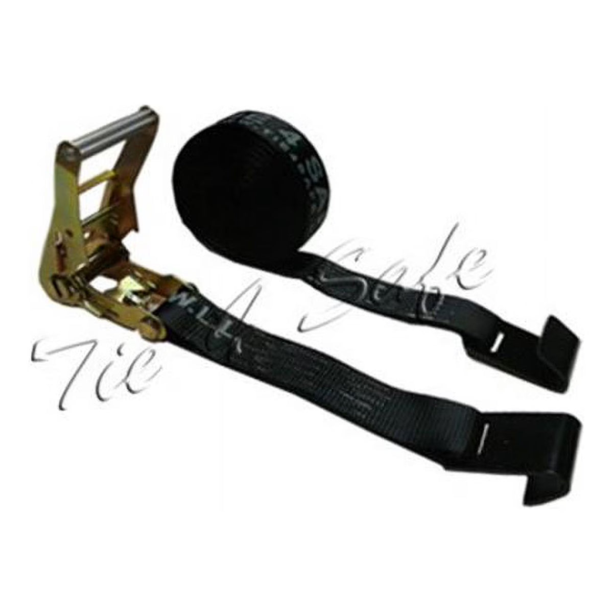2 in. x 30 ft. Ratchet Tie Downs with Flat Hooks, Black, 6 Piece T369