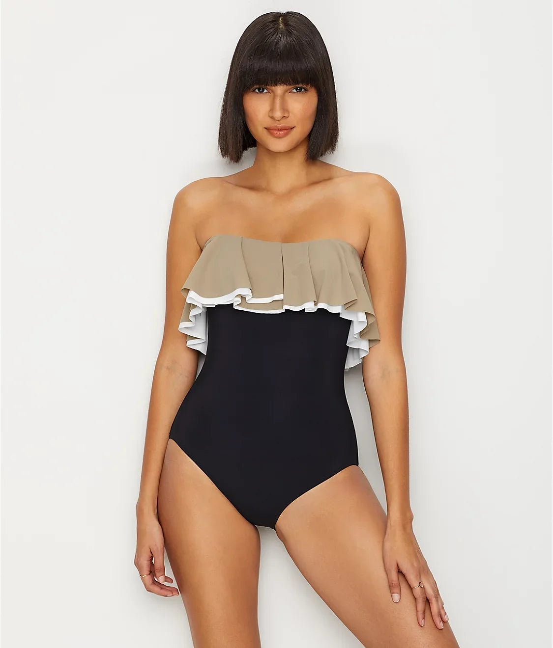 Agate Ruffle Bandeau One-Piece Q81590