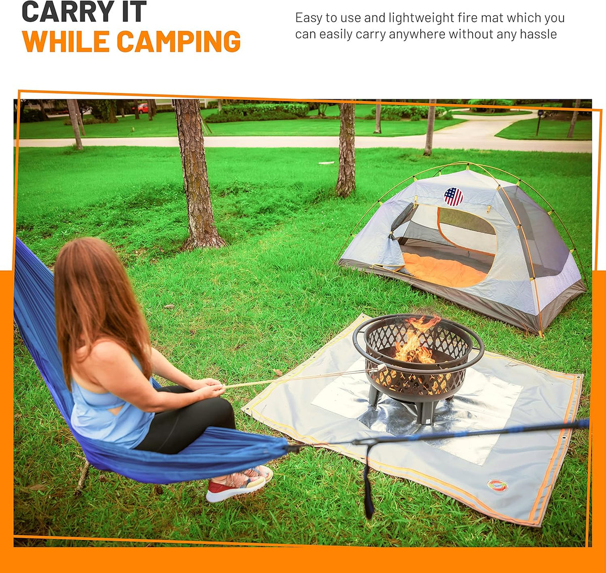4 Layers Fire Pit Mats 67 × 60 Square Fireproof Mat X136