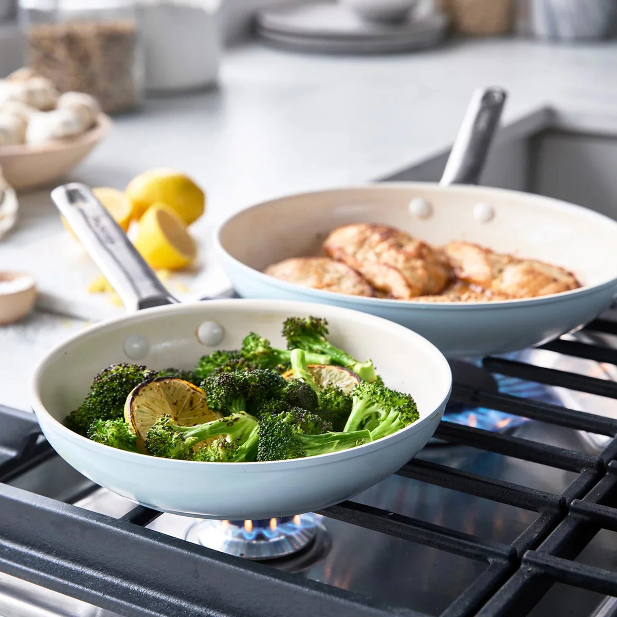 Light Blue Ceramic Non-Stick 10-Piece Cookware Set C3603
