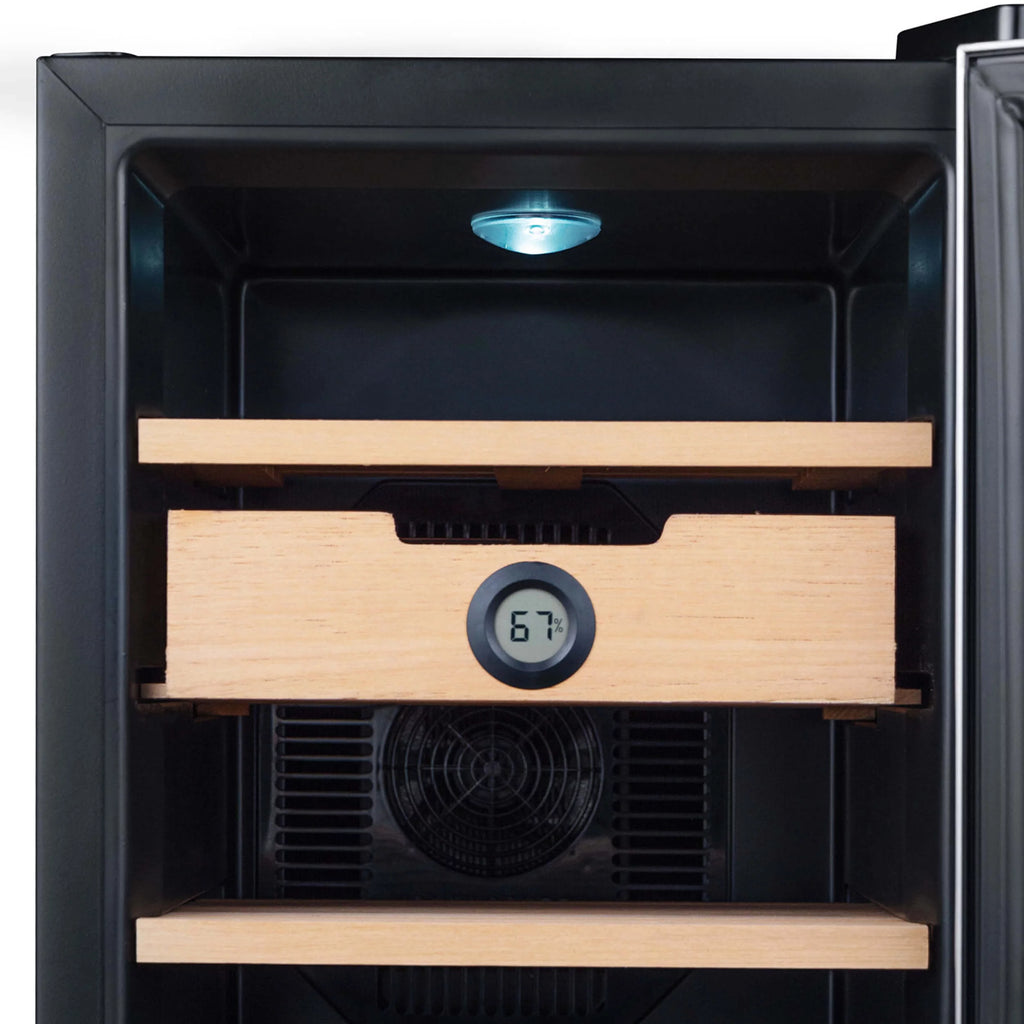 1.2 cu. ft. Stainless Steel Digital Cigar Humidor with Spanish Cedar Shelves N108