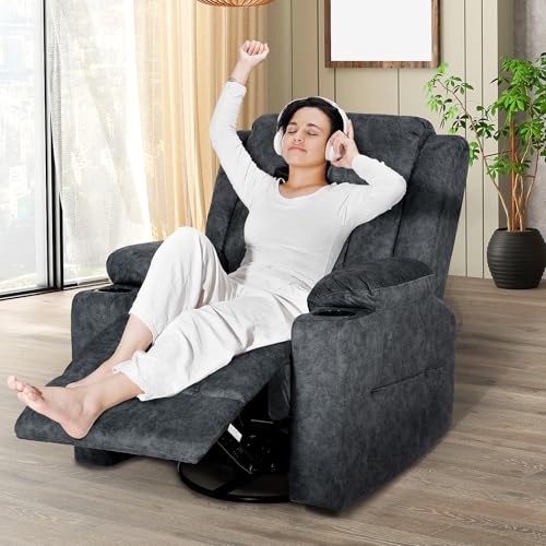 Brown Massage Rocking Recliner Chair with Heat and USB E950033