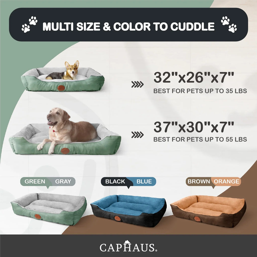 Blue Brown Gray Dog Bolster Couch Bed Z6057