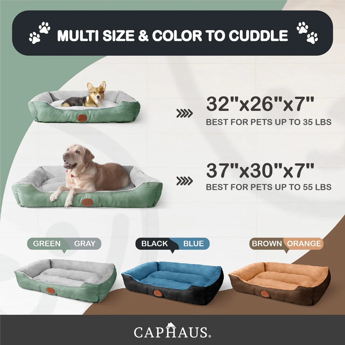Blue Brown Gray Dog Bolster Couch Bed Z6057