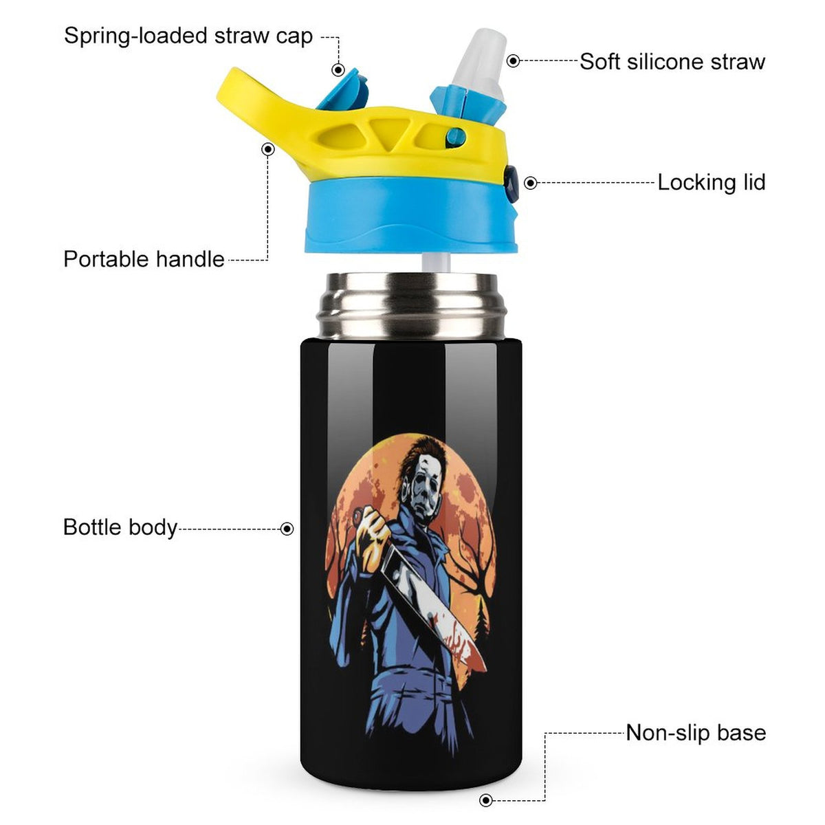 Insulated Stainless Steel Water Bottle With Straw K186171