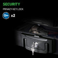 Fireproof Waterproof Box with Key Lock, 0.17 Cubic Feet, Black, Pack of 2 N1005