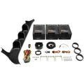 Black 7 Color 100 PSI Oil Pressure, Water Temperature & Volt Gauges with Triple Pillar Pod D233