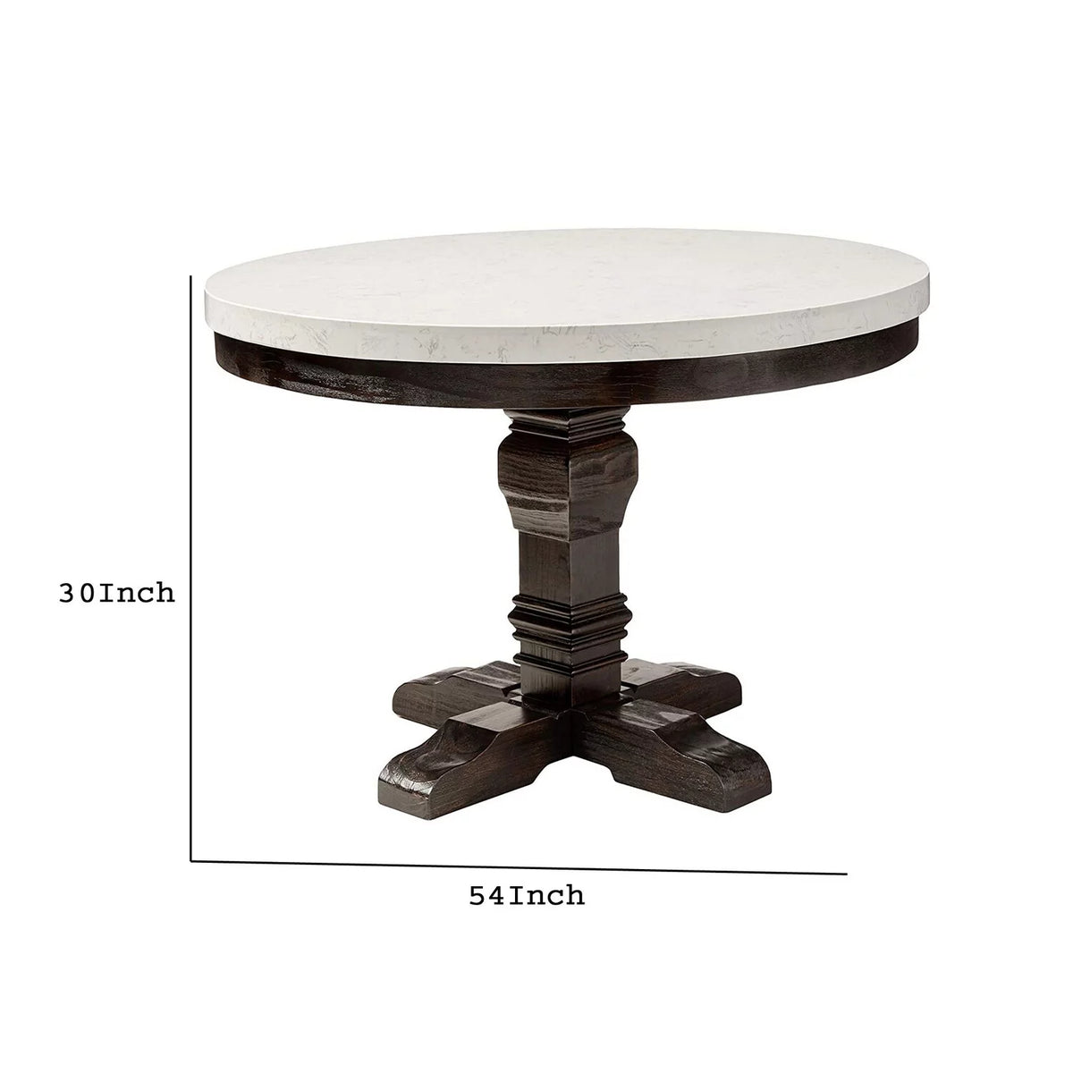 Dining Table with Marble Top and Pedestal Base I555