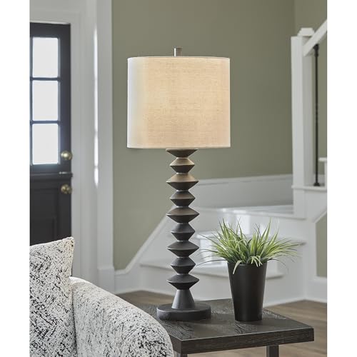Black & Beige Buffet Lamp with 3-Way Switch P3069