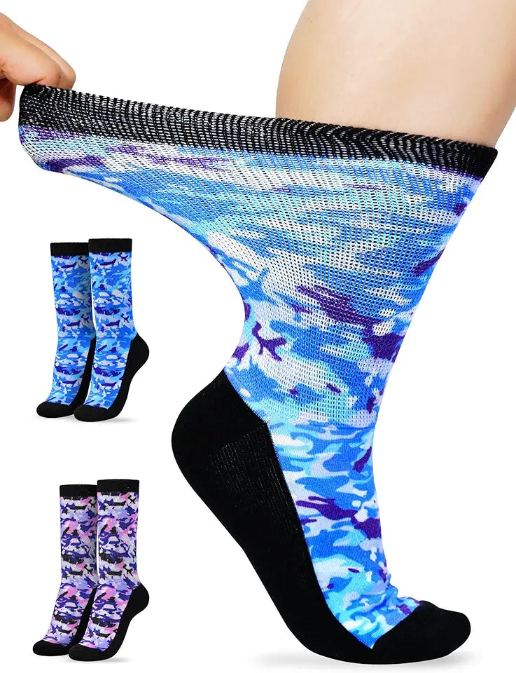 Bamboo Non Binding Extra Wide Crew Socks X6314