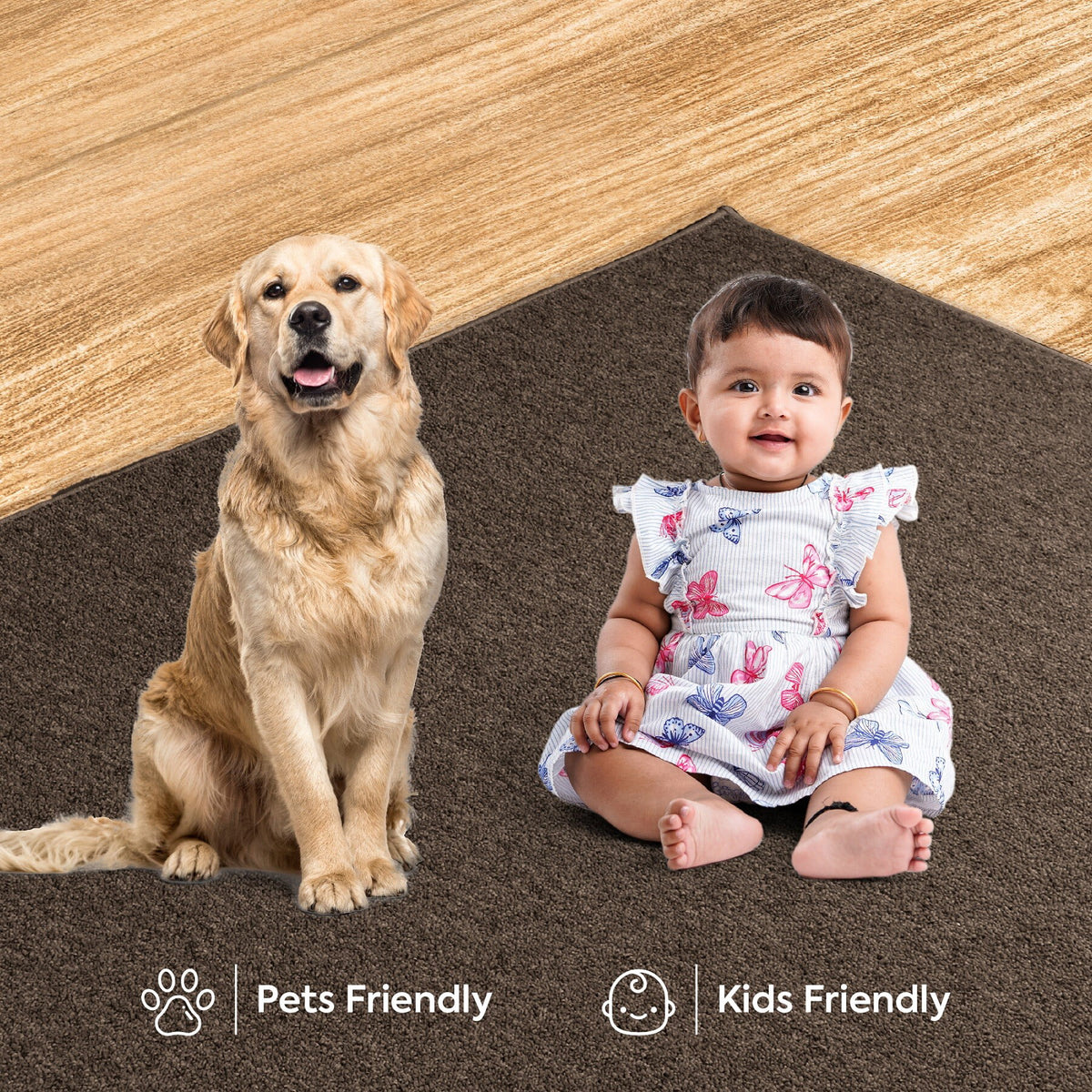 Chocolate 2' x 2' Square Indoor/Outdoor Area Rug G101