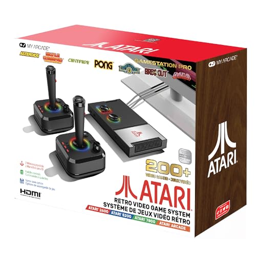 Retro Video Game Console with 200+ Games, Wireless Joysticks, RGB LED Lights R50407