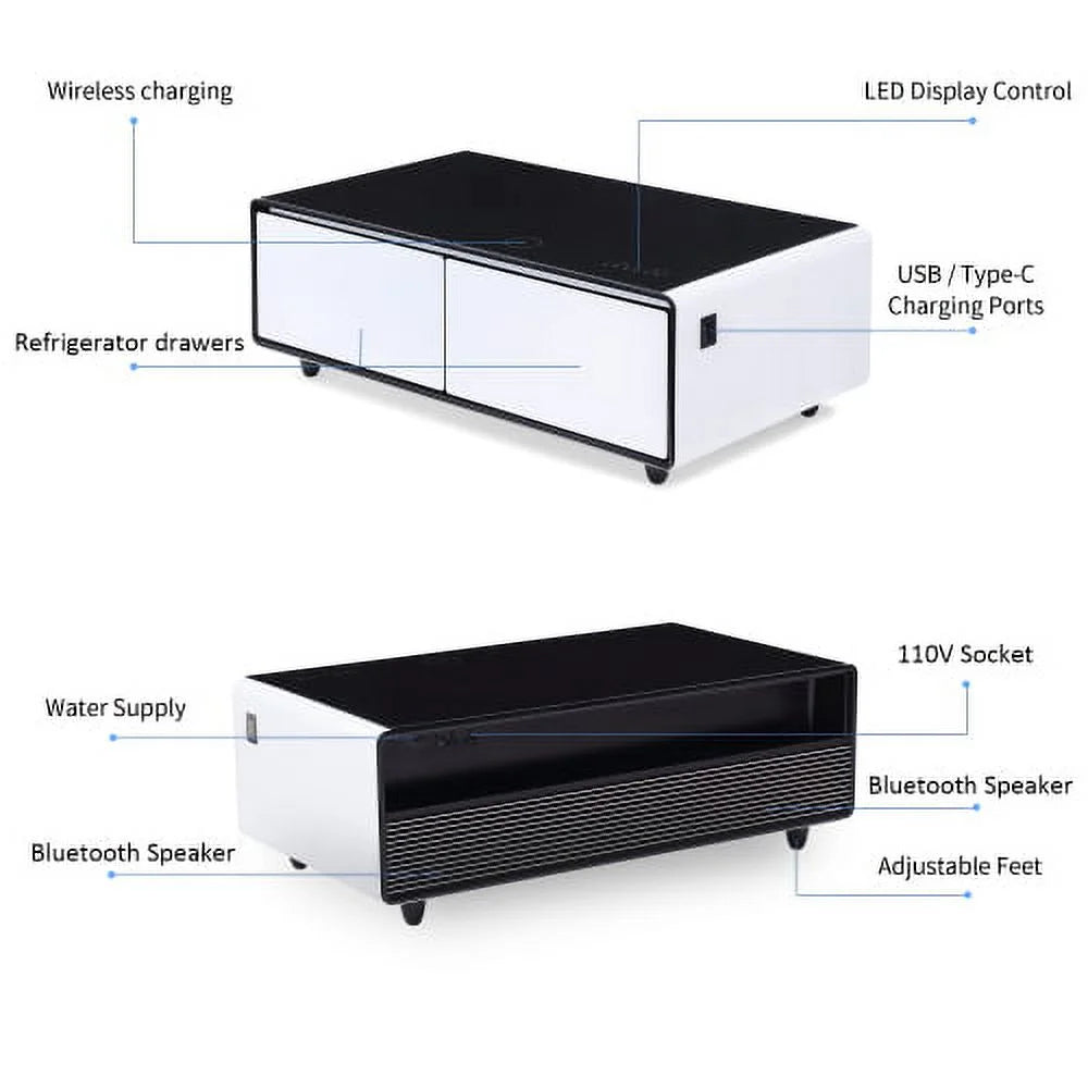Smart Coffee Table with Built-in Fridge N6928