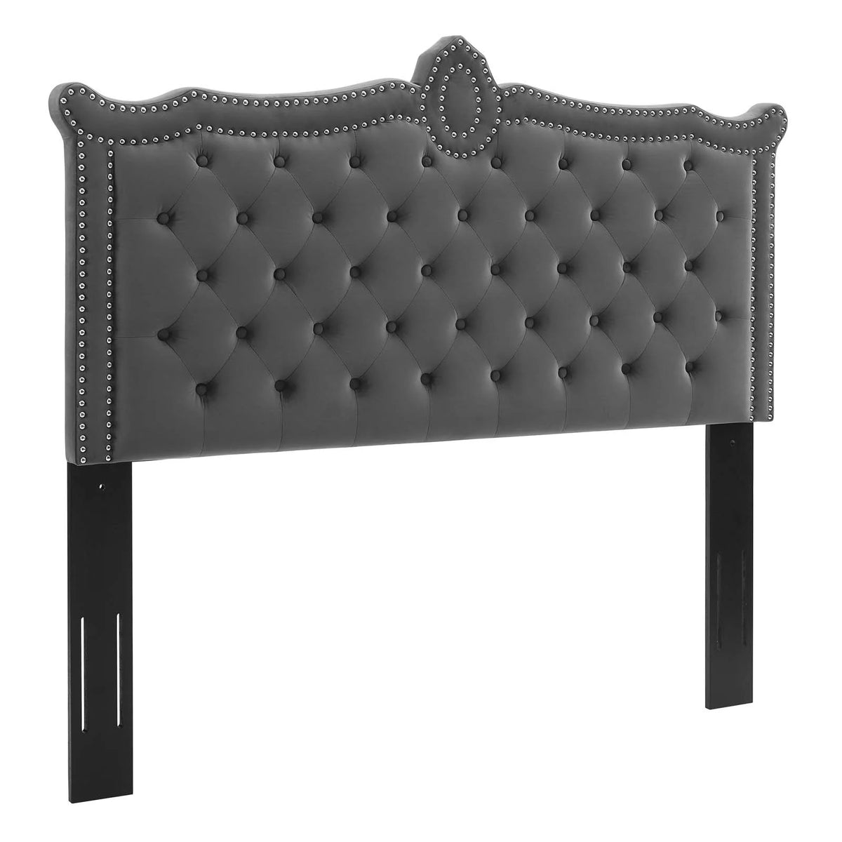 Tufted Velvet King/California King Headboard in Charcoal M824350
