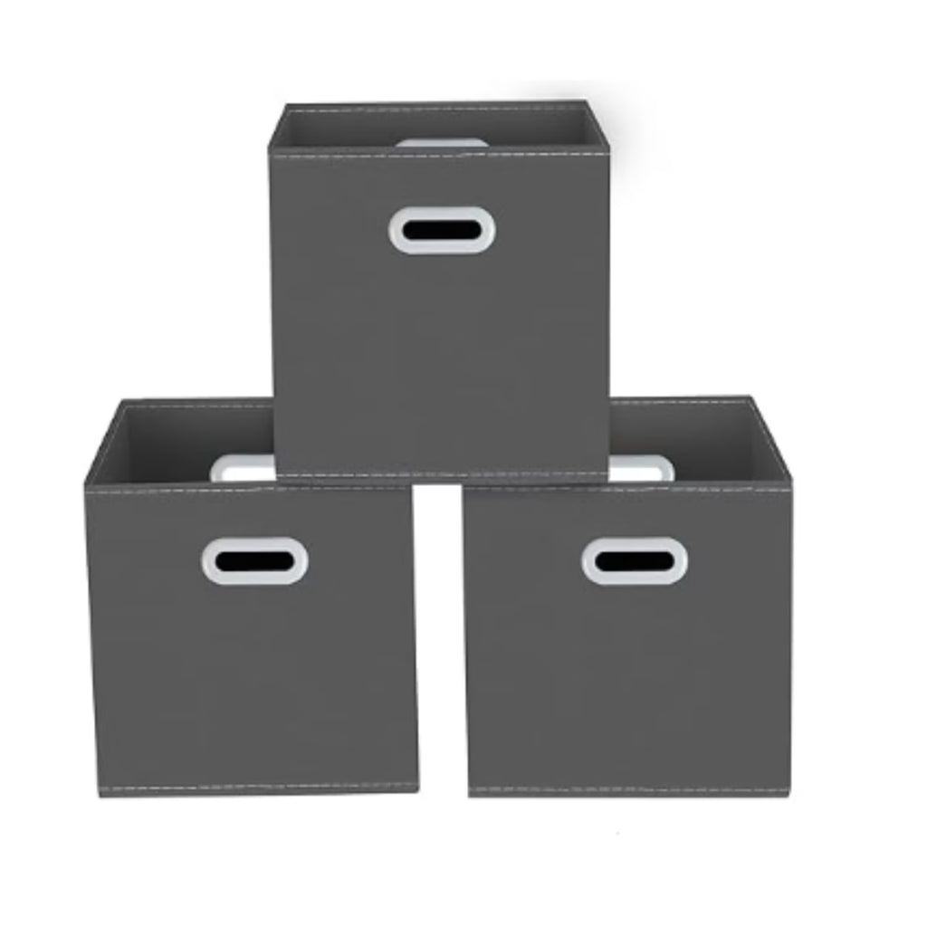 Gray Fabric Cube Organizer Set of 3 U260