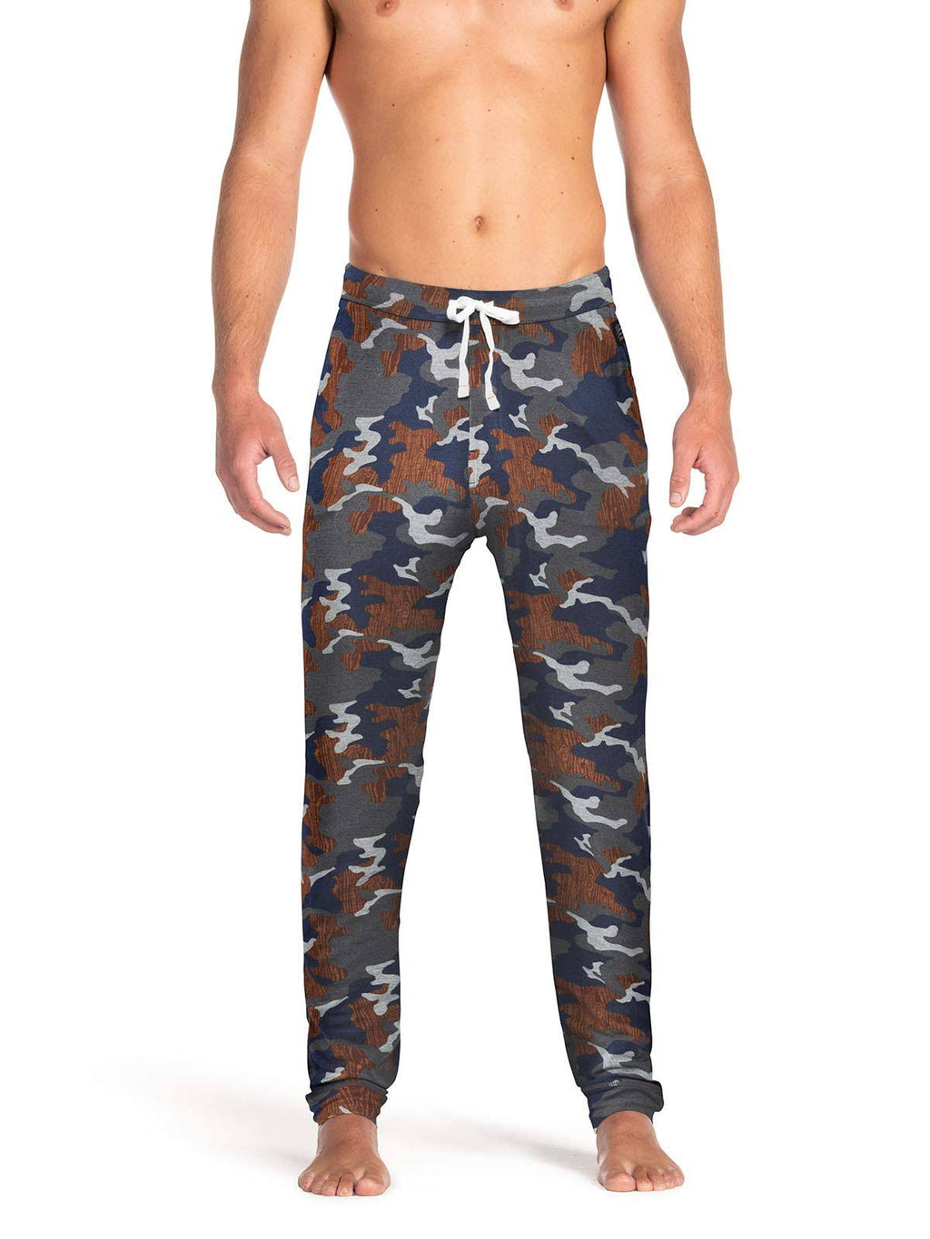 Navy Wood Grain Camo Pants T95636