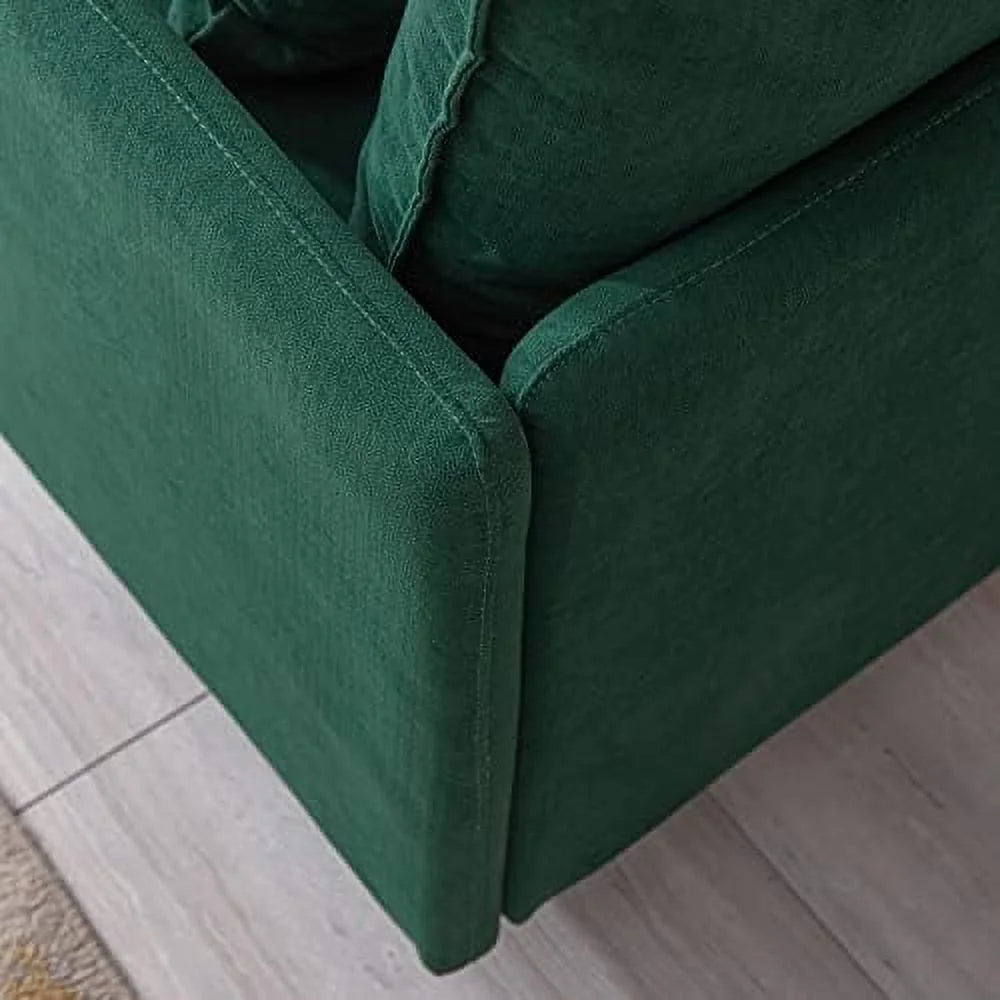Yellow Linen Fabric Accent Armchair with Pillow I740296