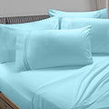 6 Piece Full Microfiber Bed Sheet Set with Extra Pillowcases, Deep Pockets Fitted Sheet, Aqua Light Blue A620718