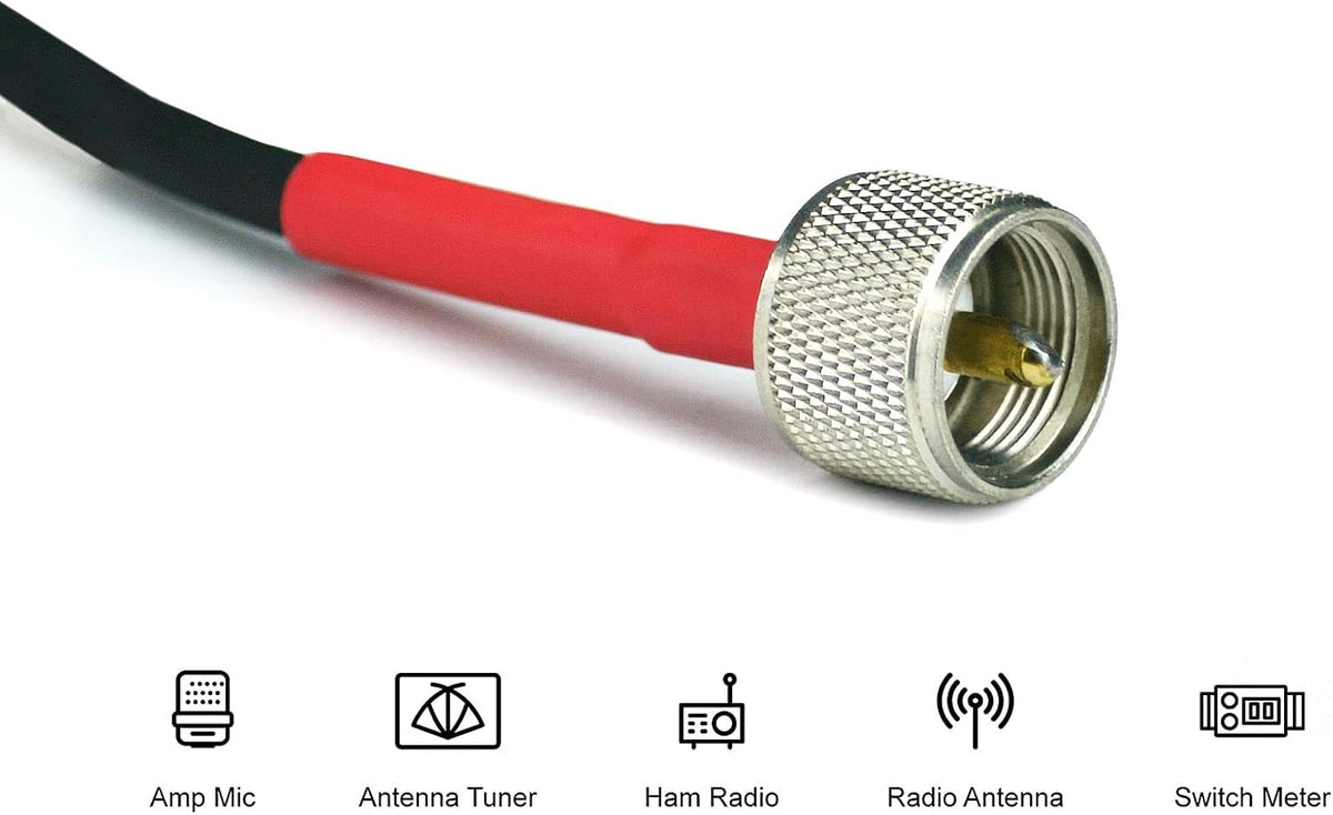 RG-8X Coax Cable 100 FT PL259 M/M Weatherproof N606430