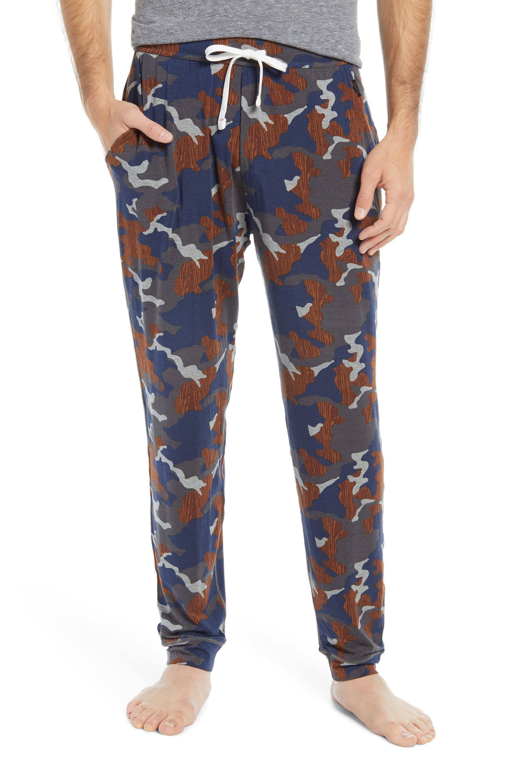 Navy Wood Grain Camo Pants T95636