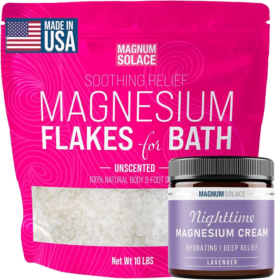 Magnesium Flakes for Bath (Unscented) with Magnesium Cream N205