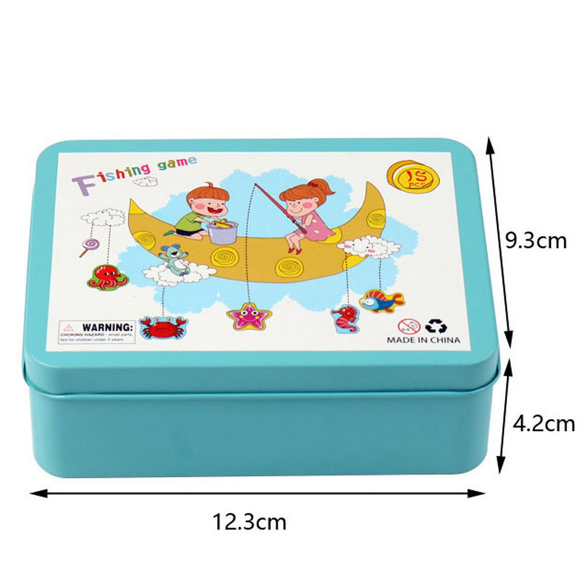 15 Fishes Wooden Kids Magnetic Fishing Game N1883