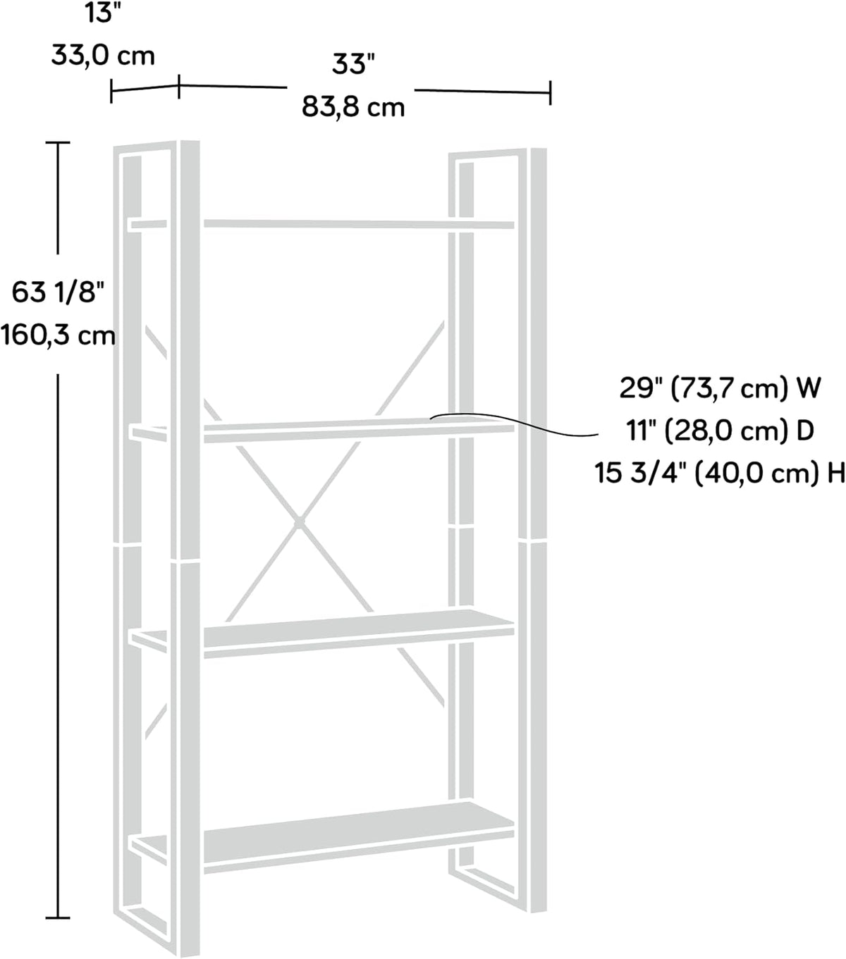 Blade Walnut Finish Bookcase Q50957
