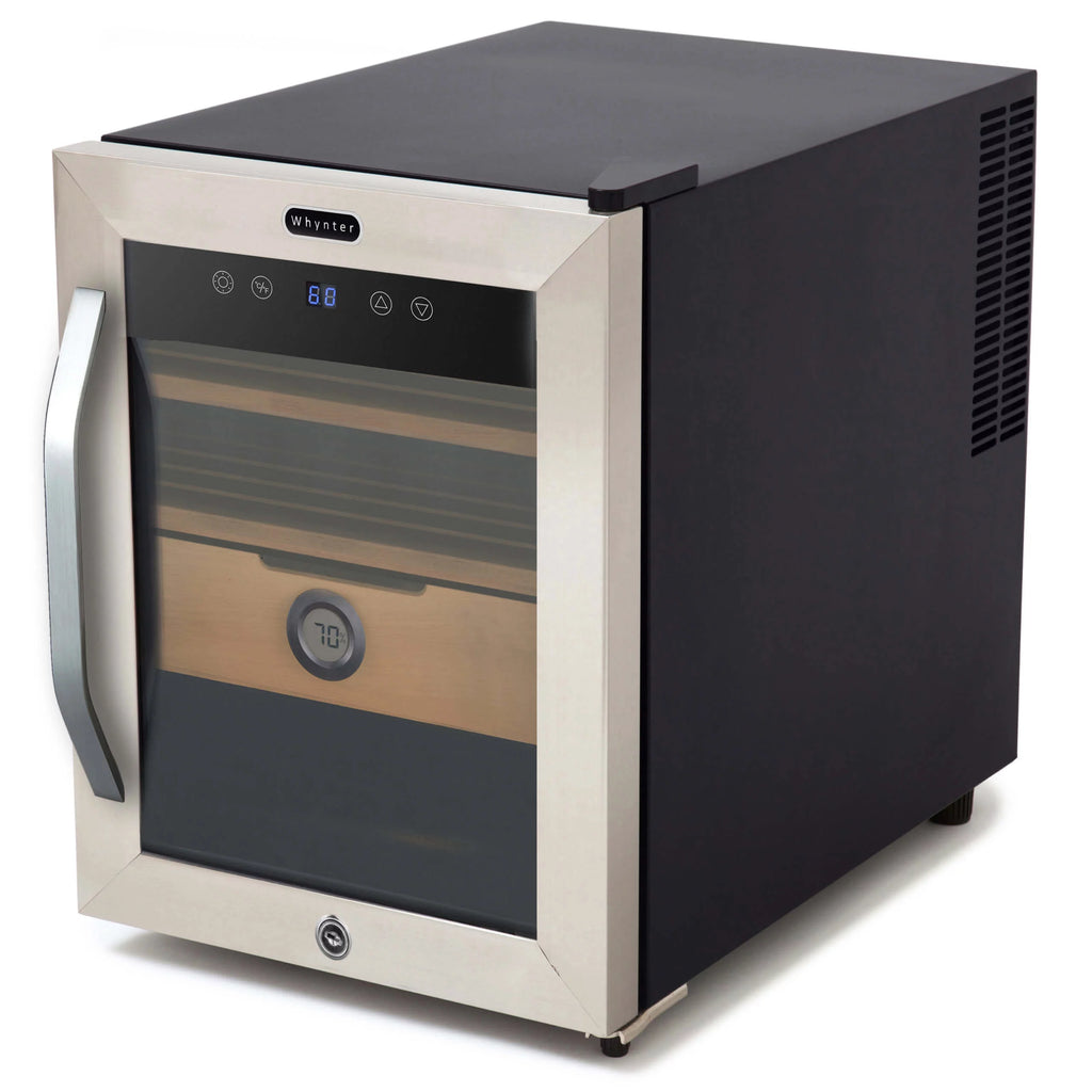 1.2 cu. ft. Stainless Steel Digital Cigar Humidor with Spanish Cedar Shelves N108
