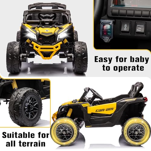 Orange 24V Ride On Toys UTV for Kids 2 Seats Remote Control 4 Wheeler Quad Off-Road 7AH Battery Powered 2WD/4WD H878