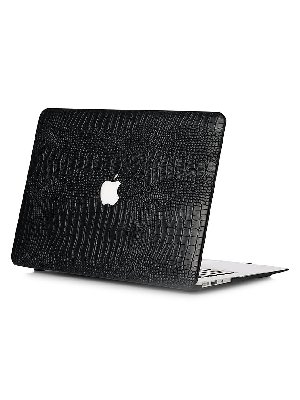 Black Faux Crocodile MacBook Case E744149