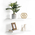 White Reforested Wood Floating Wall Shelves 2 Pack U540