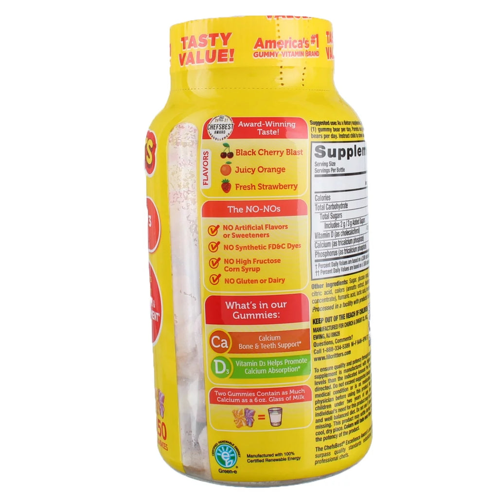 Calcium Gummy Bears with Vitamin D3, 150 Ct (Pack of 2) J29032