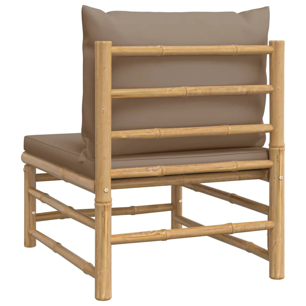 Bamboo Patio Sofa with Taupe Cushions M168