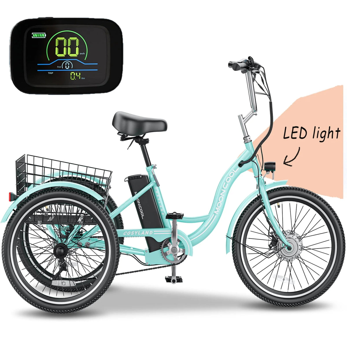 Electric Tricycle with Removable Lithium Battery U5686