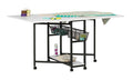 Charcoal White Mobile Fabric Cutting Table with Storage 30" H U692